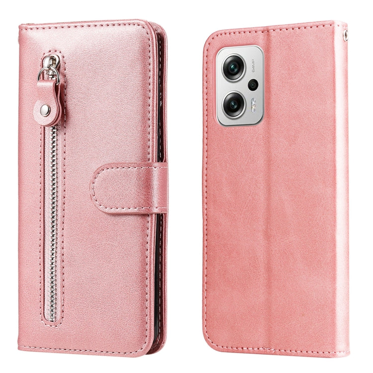 For Xiaomi Redmi Note 11T Pro / Poco X4 GT Fashion Calf Texture Zipper Horizontal Flip Leather Phone Case