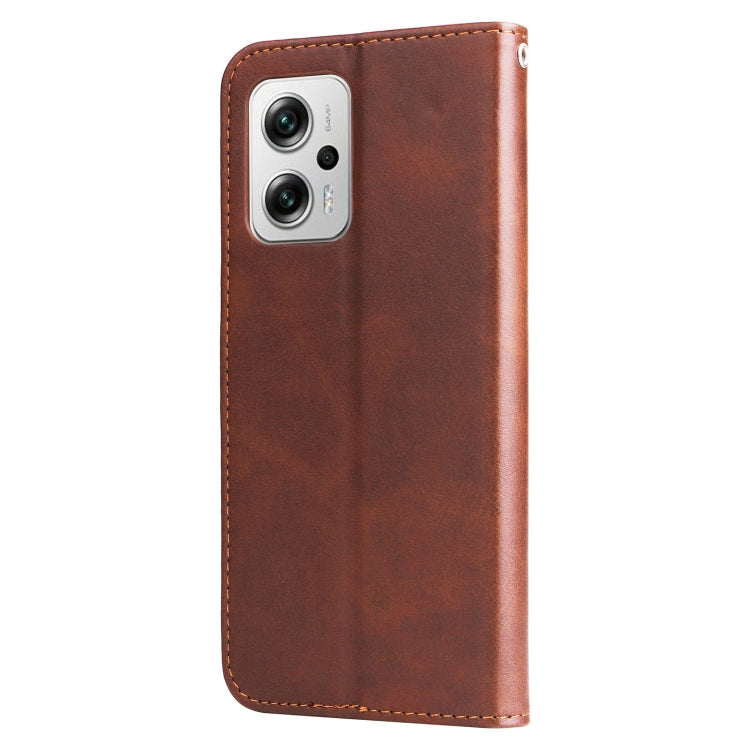 For Xiaomi Redmi Note 11T Pro / Poco X4 GT Fashion Calf Texture Zipper Horizontal Flip Leather Phone Case