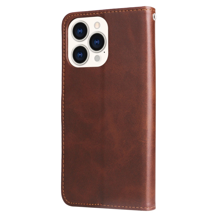 For iPhone 14 Pro Max Fashion Calf Texture Zipper Horizontal Flip Leather Phone Case