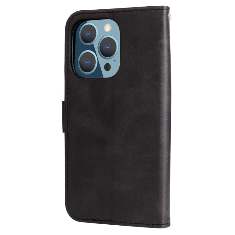 For iPhone 14 Pro Fashion Calf Texture Zipper Horizontal Flip Leather Phone Case