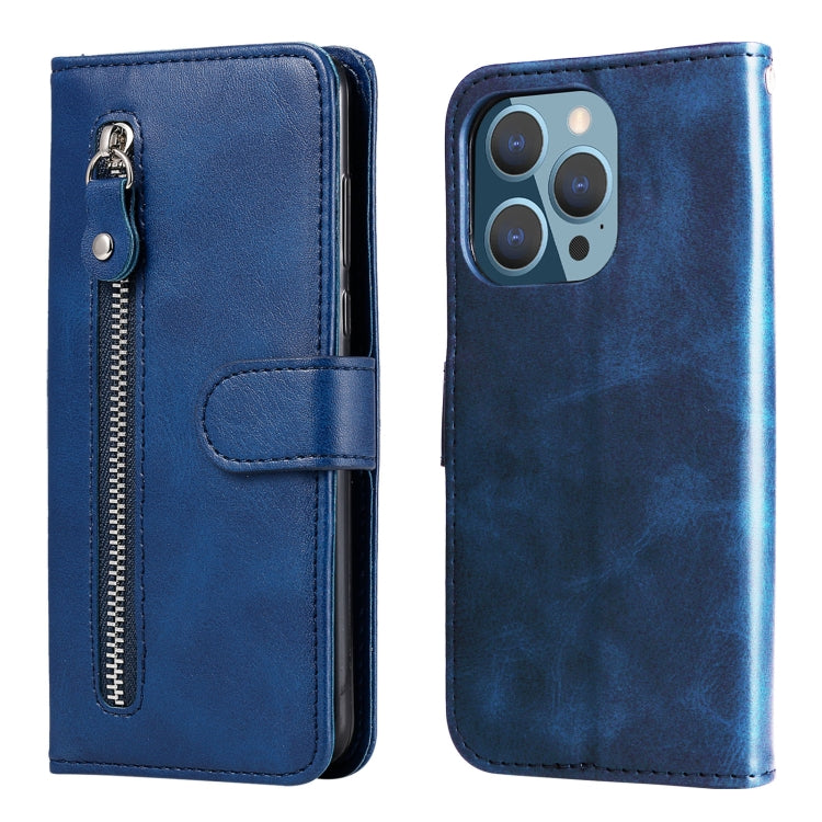 For iPhone 14 Pro Fashion Calf Texture Zipper Horizontal Flip Leather Phone Case