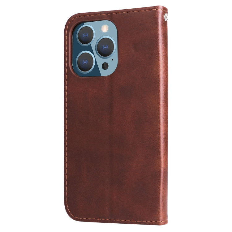For iPhone 14 Pro Fashion Calf Texture Zipper Horizontal Flip Leather Phone Case