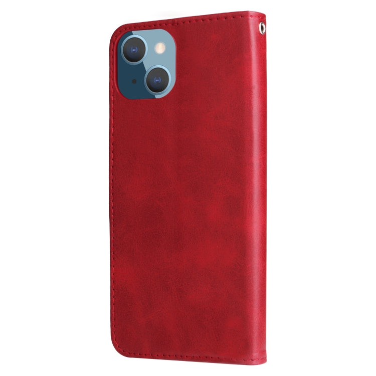 For iPhone 14 Plus Fashion Calf Texture Zipper Horizontal Flip Leather Phone Case