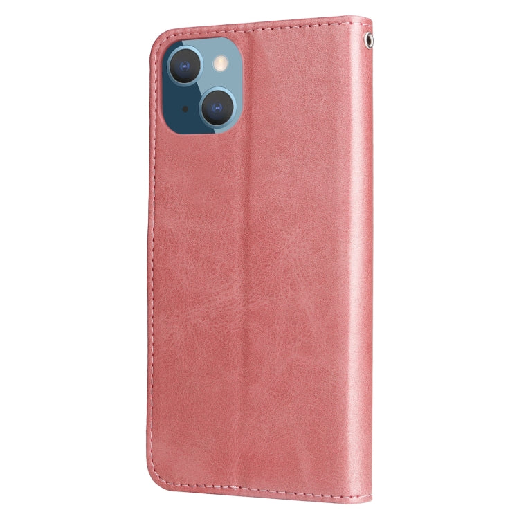 For iPhone 14 Plus Fashion Calf Texture Zipper Horizontal Flip Leather Phone Case