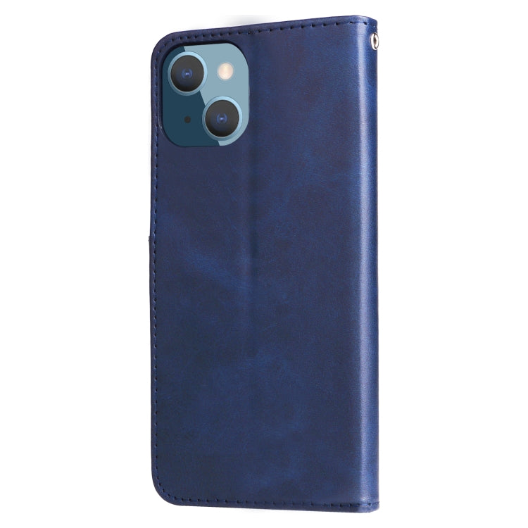 For iPhone 14 Plus Fashion Calf Texture Zipper Horizontal Flip Leather Phone Case