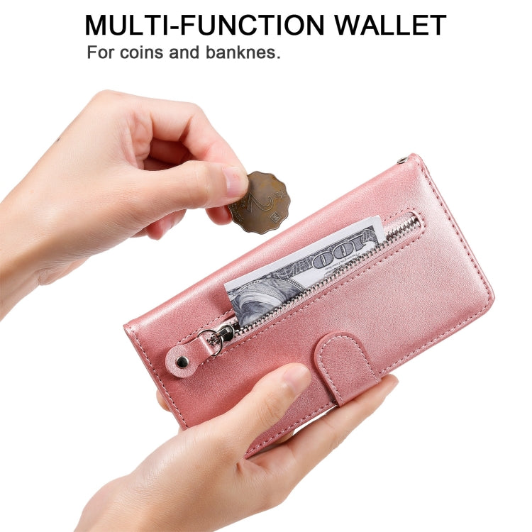 For iPhone 14 Fashion Calf Texture Zipper Horizontal Flip Leather Phone Case