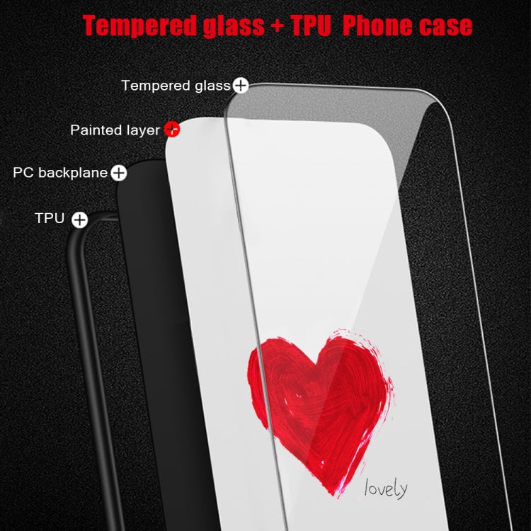 For iPhone 14 Pro Max Colorful Painted Glass Phone Case