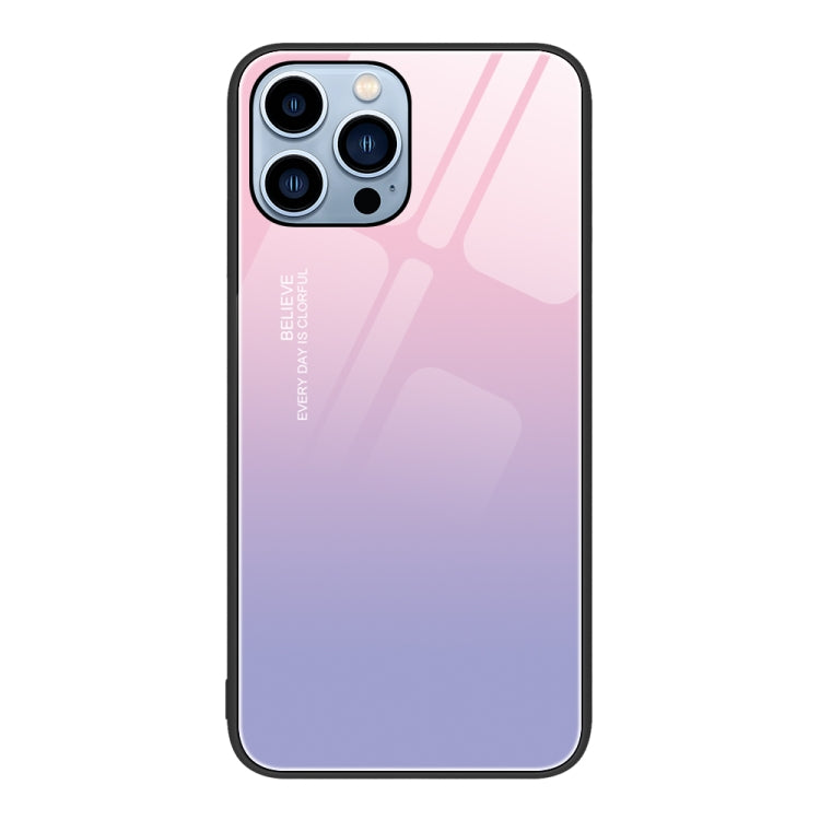 For iPhone 14 Pro Colorful Painted Glass Phone Case