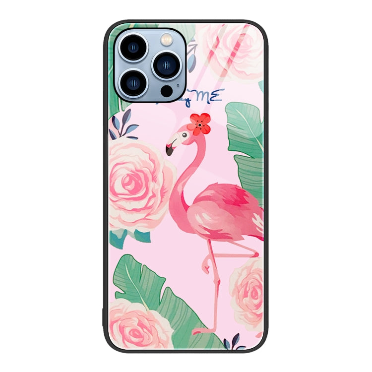 For iPhone 14 Pro Colorful Painted Glass Phone Case