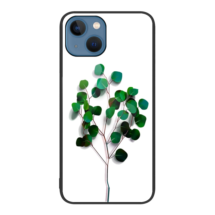 For iPhone 14 Plus Colorful Painted Glass Phone Case