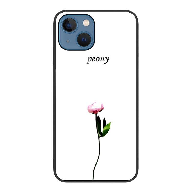 For iPhone 14 Plus Colorful Painted Glass Phone Case