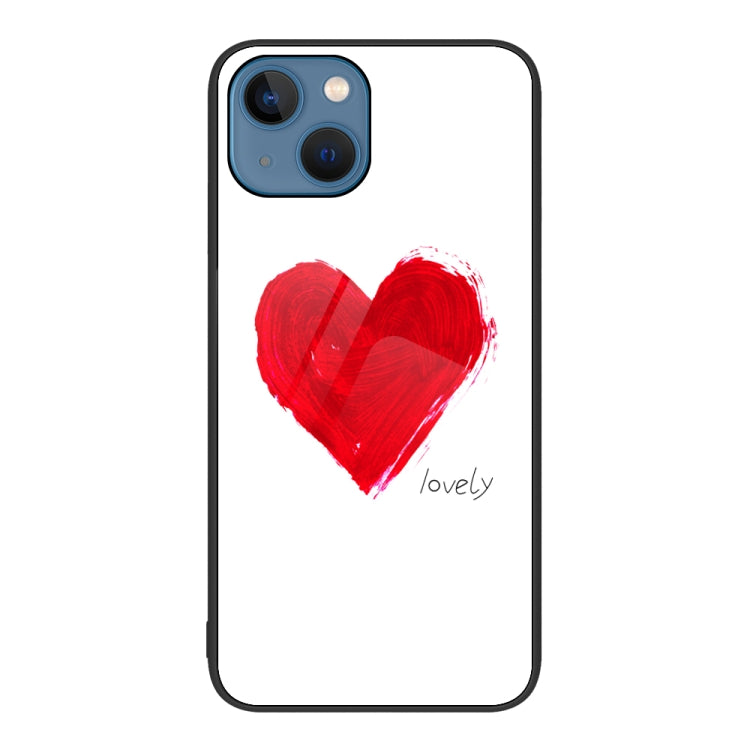 For iPhone 14 Colorful Painted Glass Phone Case
