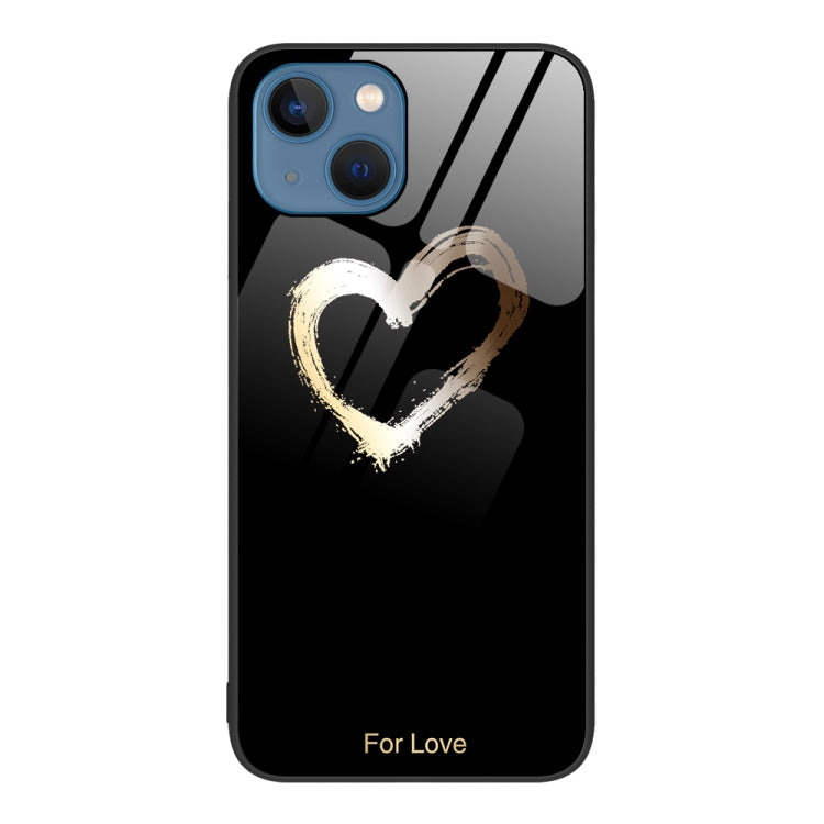For iPhone 14 Colorful Painted Glass Phone Case