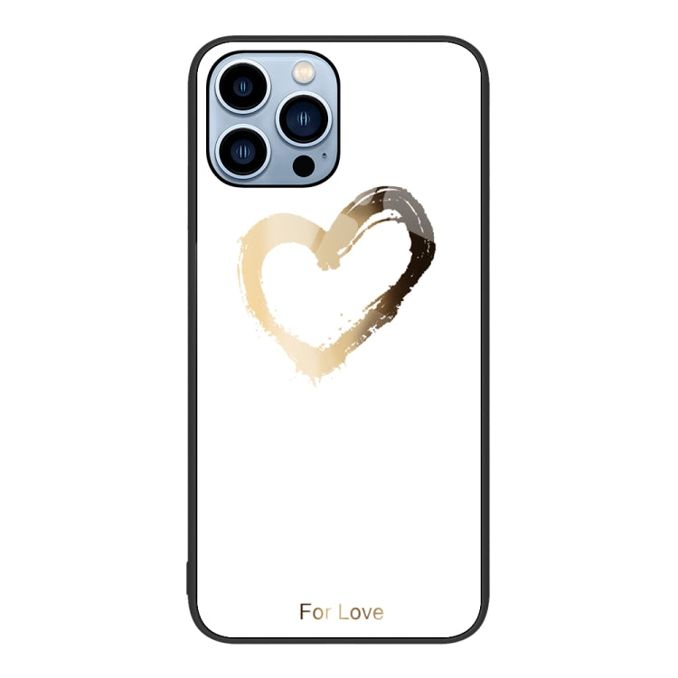 For iPhone 13 Pro Colorful Painted Glass Phone Case