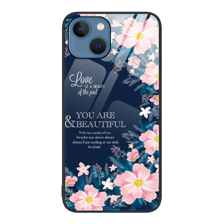 For iPhone 13 Colorful Painted Glass Phone Case