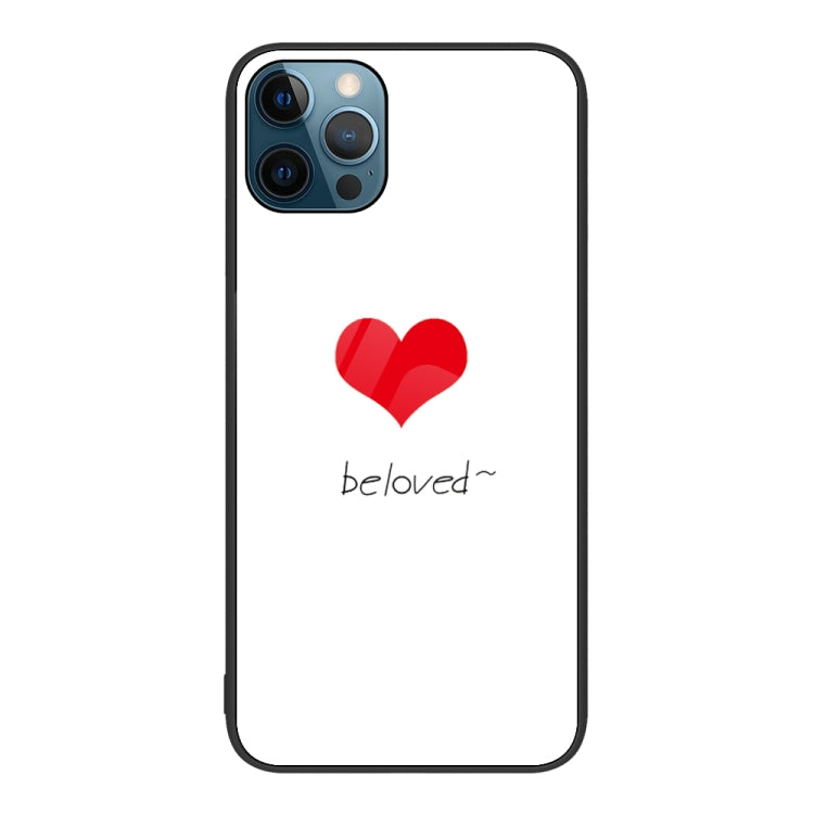 For iPhone 12 Pro Max Colorful Painted Glass Phone Case