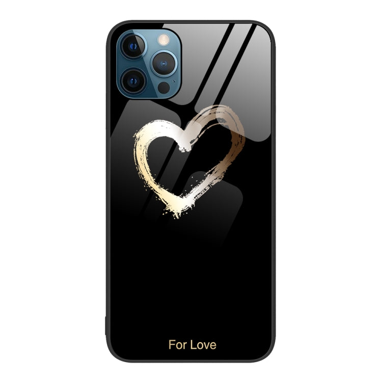 For iPhone 12 Pro Max Colorful Painted Glass Phone Case