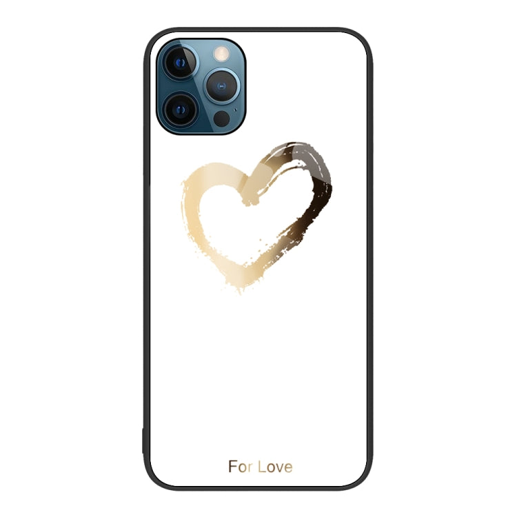 For iPhone 12 Pro Max Colorful Painted Glass Phone Case