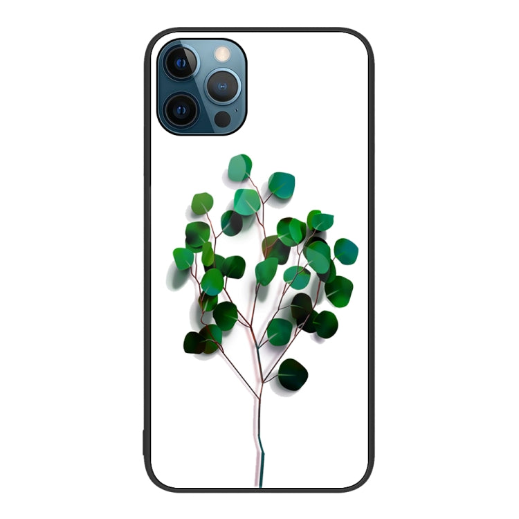 For iPhone 12 Pro Max Colorful Painted Glass Phone Case