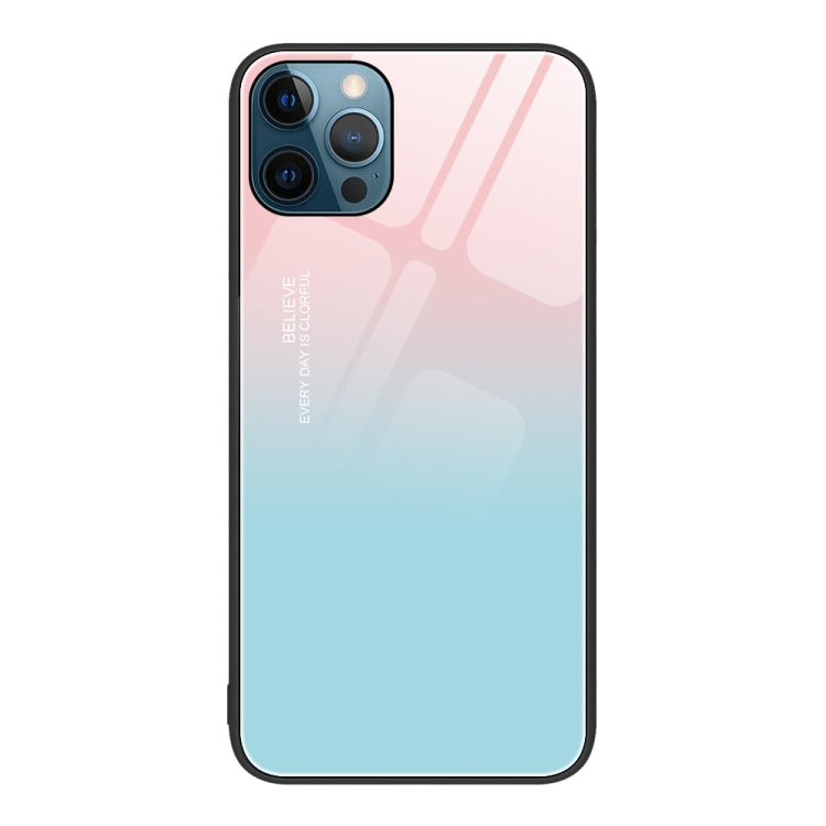 For iPhone 12 Pro Max Colorful Painted Glass Phone Case