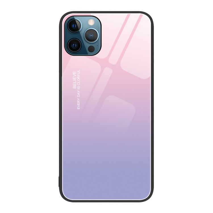 For iPhone 12 Pro Max Colorful Painted Glass Phone Case