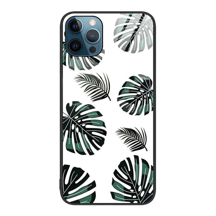 For iPhone 12 Pro Max Colorful Painted Glass Phone Case