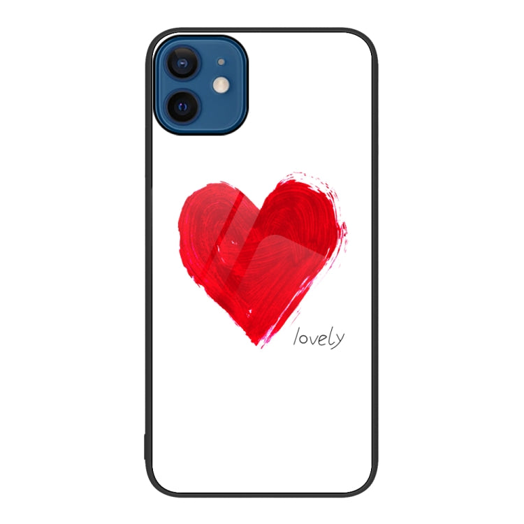 For iPhone 12 / 12 Pro Colorful Painted Glass Phone Case
