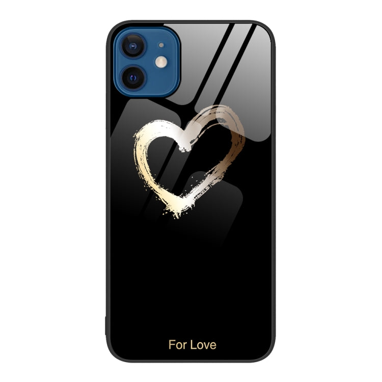For iPhone 12 / 12 Pro Colorful Painted Glass Phone Case