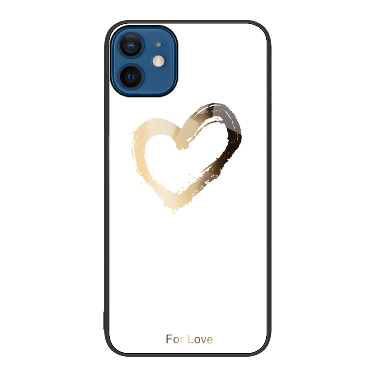For iPhone 12 / 12 Pro Colorful Painted Glass Phone Case