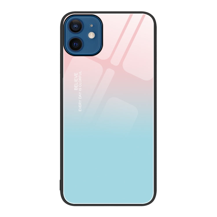 For iPhone 12 / 12 Pro Colorful Painted Glass Phone Case