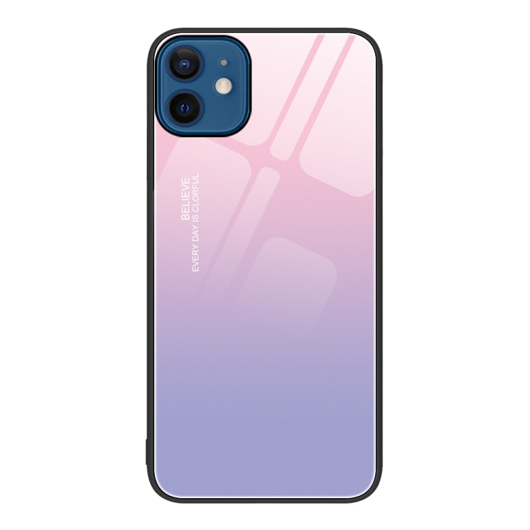For iPhone 12 / 12 Pro Colorful Painted Glass Phone Case