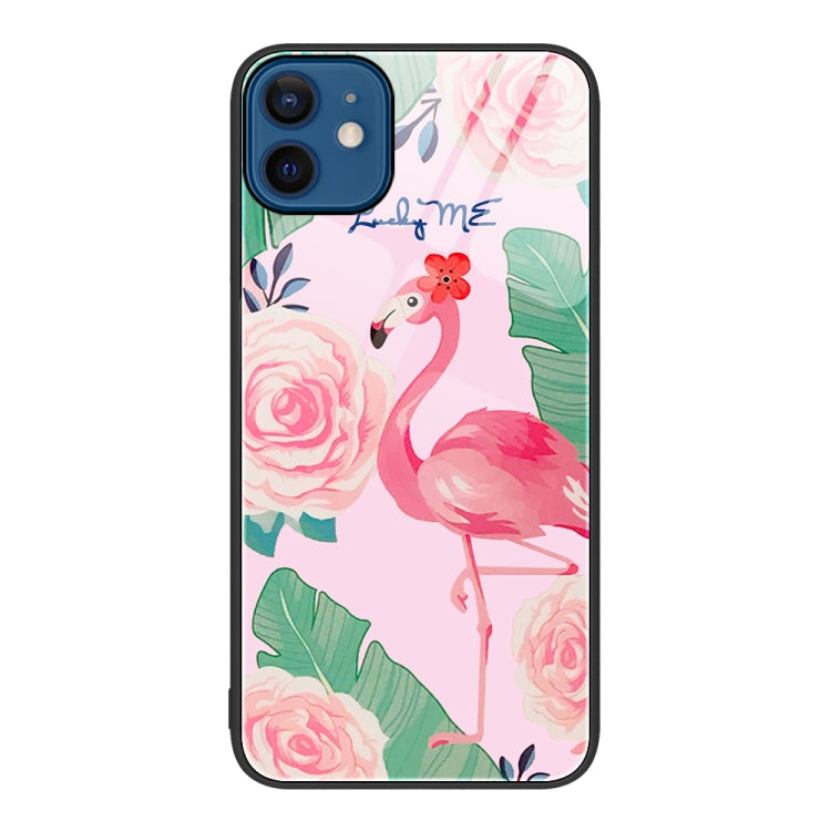 For iPhone 12 / 12 Pro Colorful Painted Glass Phone Case