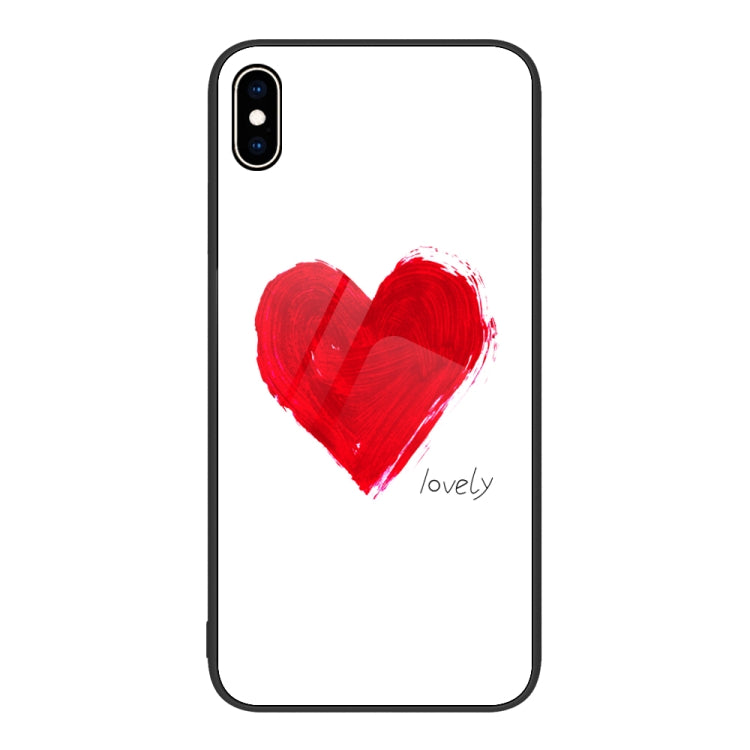 For iPhone XS Max Colorful Painted Glass Phone Case