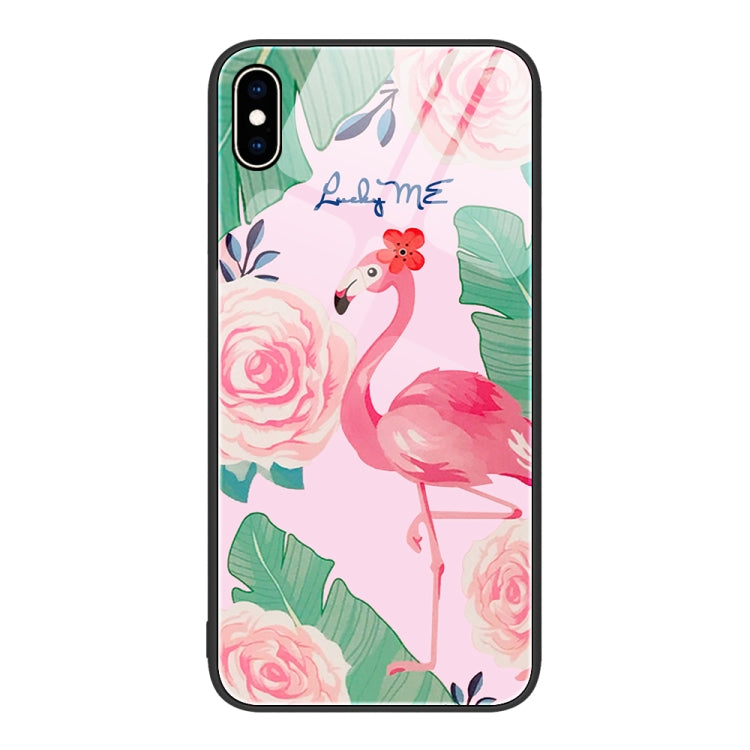 For iPhone XS Max Colorful Painted Glass Phone Case