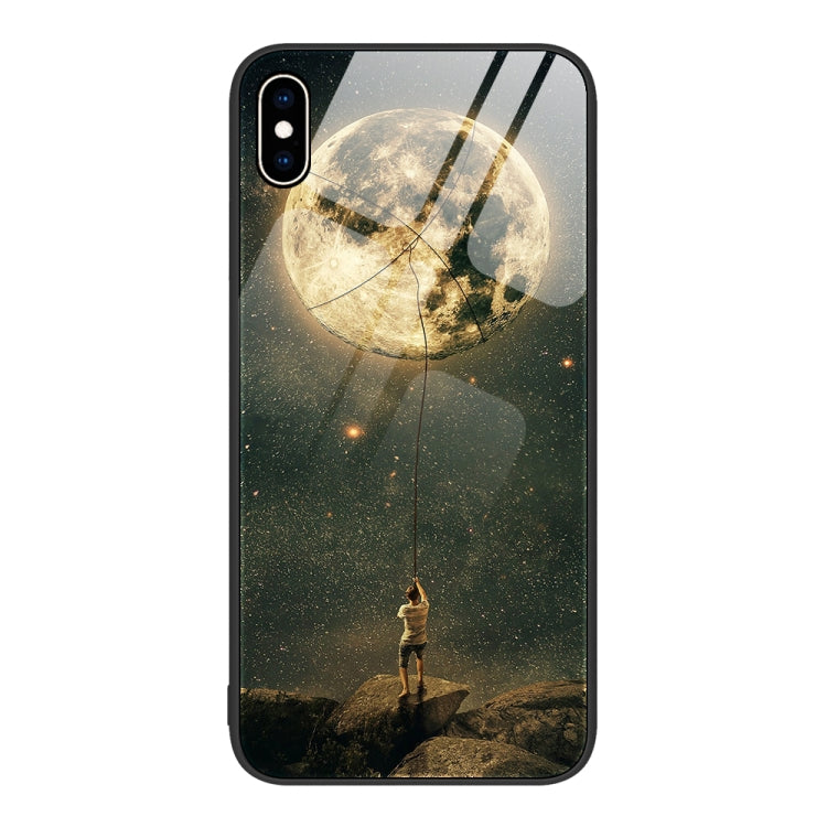 For iPhone XS Max Colorful Painted Glass Phone Case