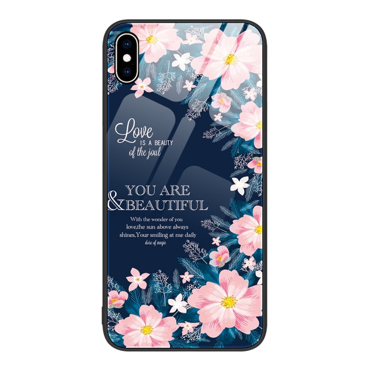 For iPhone XS Max Colorful Painted Glass Phone Case