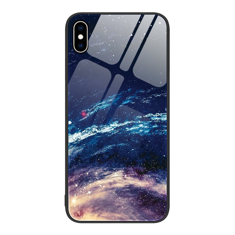 For iPhone XS Max Colorful Painted Glass Phone Case