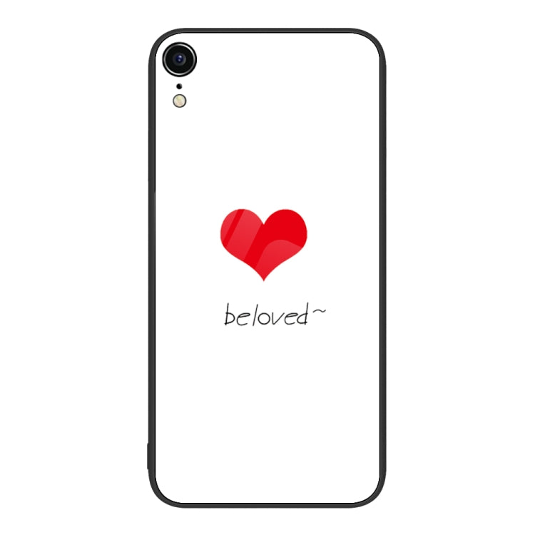 For iPhone XR Colorful Painted Glass Phone Case
