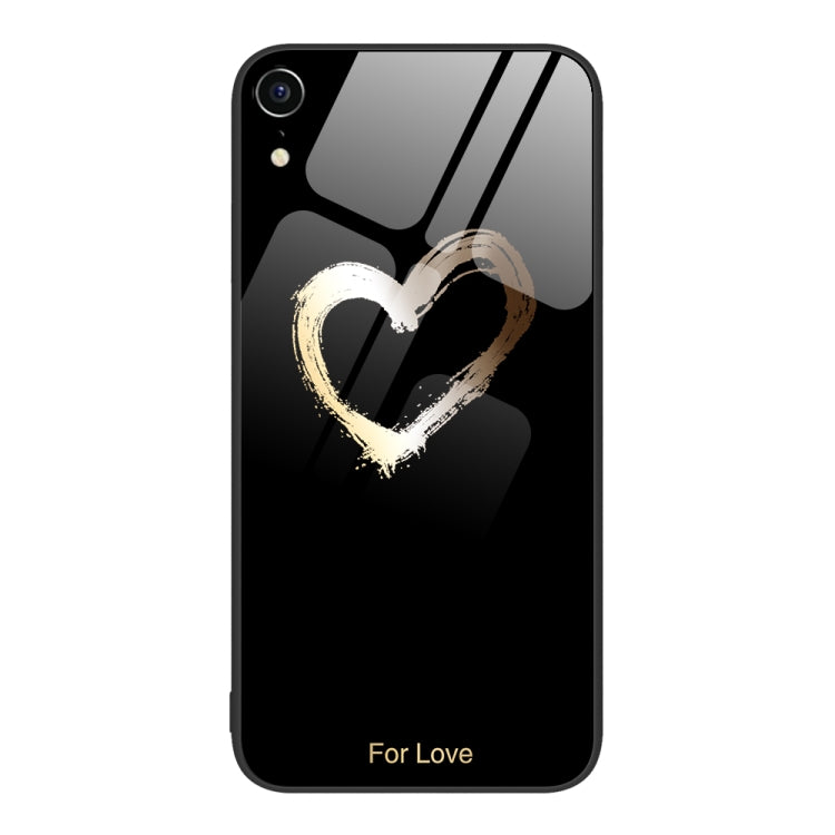 For iPhone XR Colorful Painted Glass Phone Case