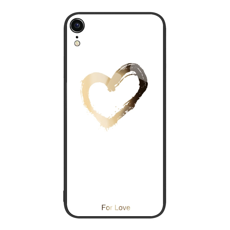 For iPhone XR Colorful Painted Glass Phone Case