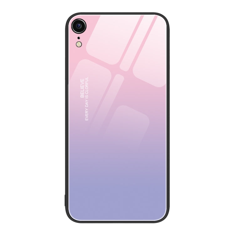 For iPhone XR Colorful Painted Glass Phone Case