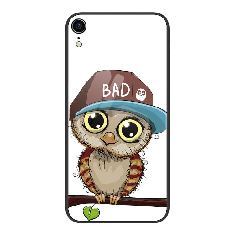For iPhone XR Colorful Painted Glass Phone Case