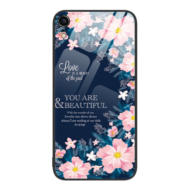 For iPhone XR Colorful Painted Glass Phone Case