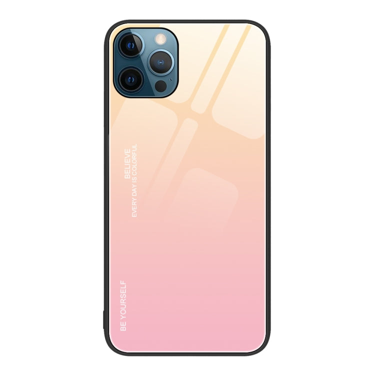 For iPhone 12 Pro Max Gradient Color Glass Case