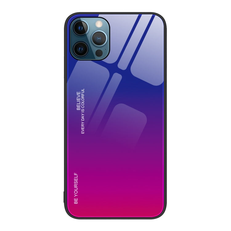 For iPhone 12 Pro Max Gradient Color Glass Case