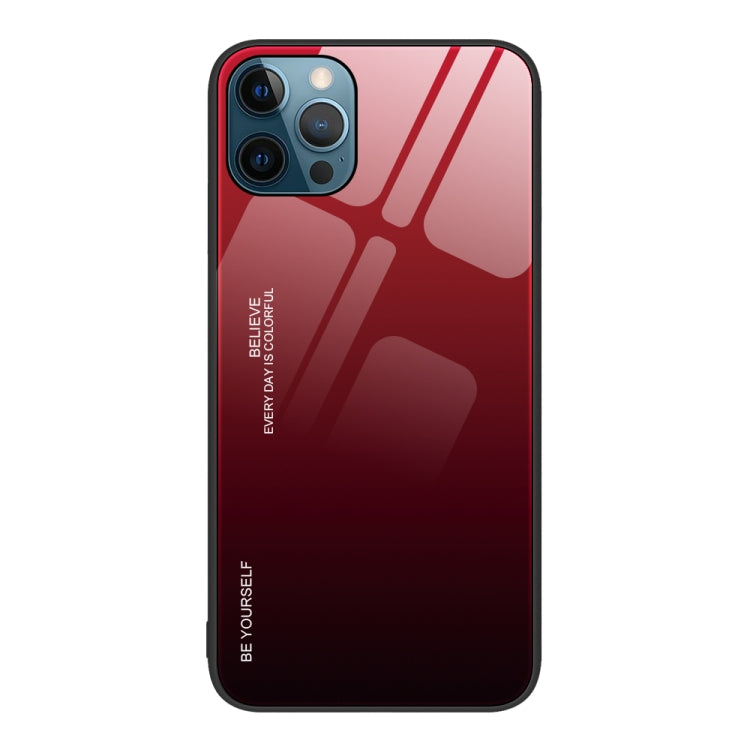 For iPhone 12 Pro Max Gradient Color Glass Case