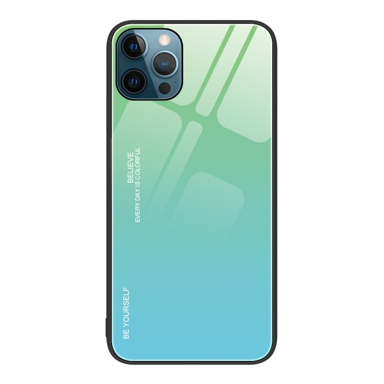 For iPhone 12 Pro Max Gradient Color Glass Case