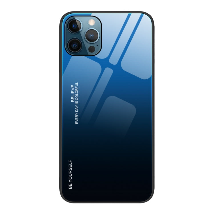 For iPhone 12 Pro Max Gradient Color Glass Case