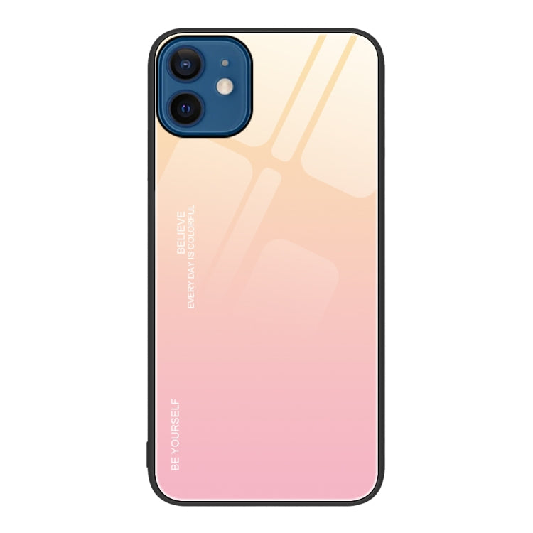 For iPhone 12 Gradient Color Glass Case
