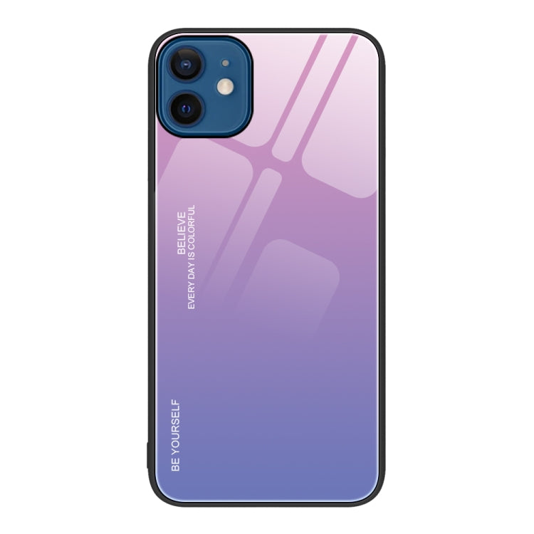 For iPhone 12 Gradient Color Glass Case